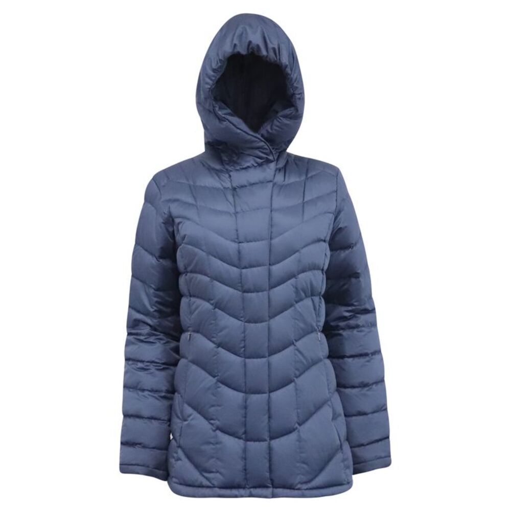 Patagonia Hooded Quilted Down Jacket in Navy Blue Polyester